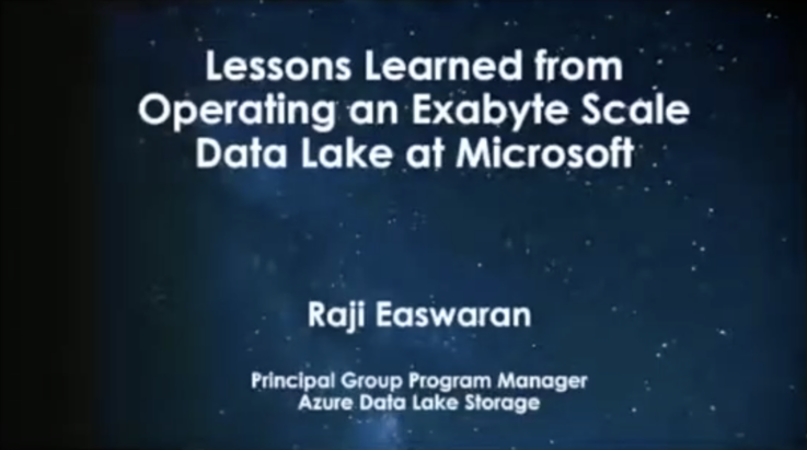 2021 Winter Lessons Learned from Operating an Exabyte Scale Data Lake at Microsoft