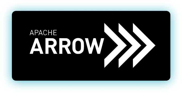 apache arrow logo white on black background